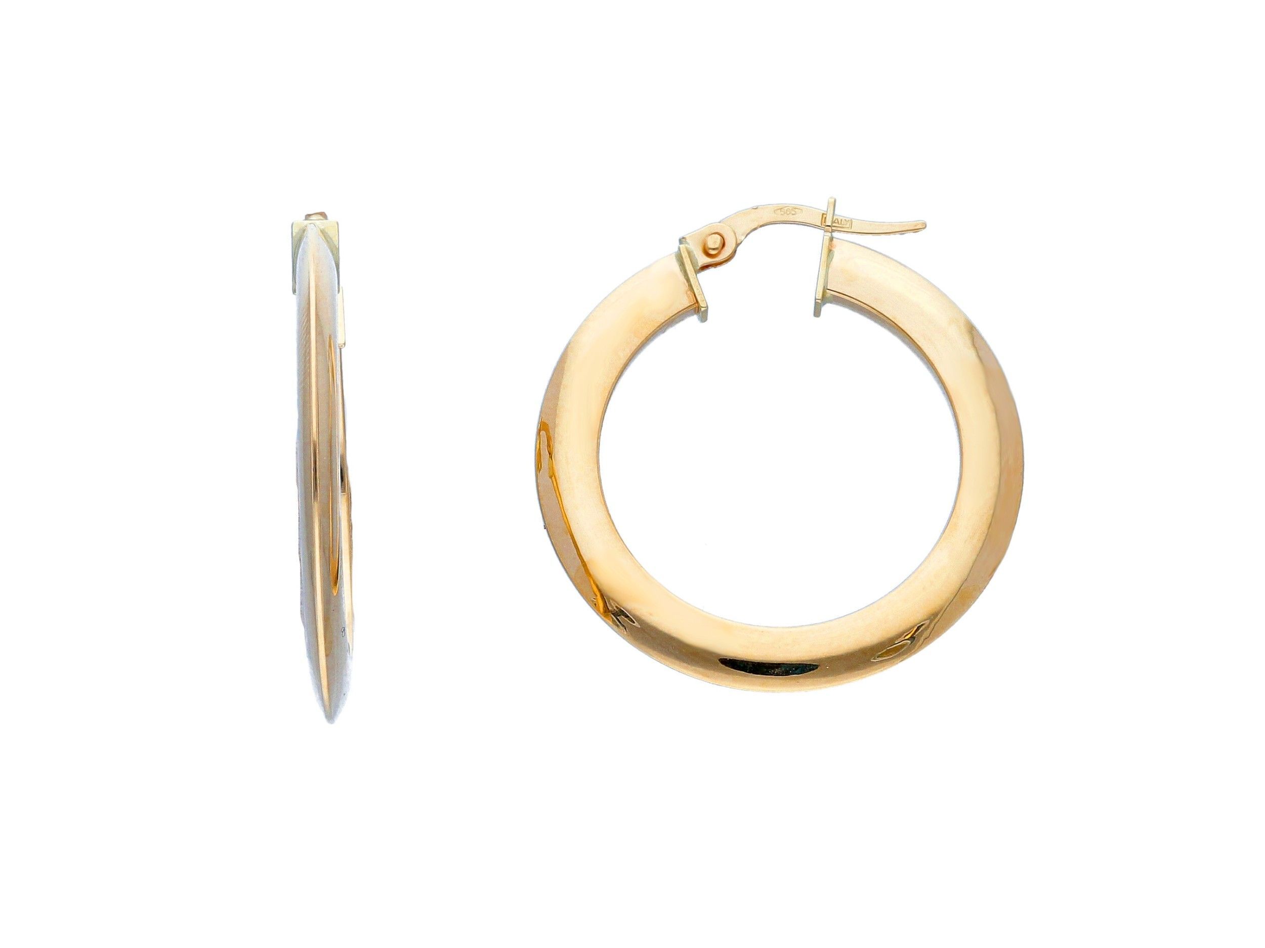 Golden hoop earrings 14k (code S243228)